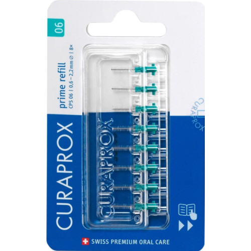 Набір міжзубних йоржиків Curaprox CPS Prime 0.6 мм Бірюзовий 8 шт (без тримача)
